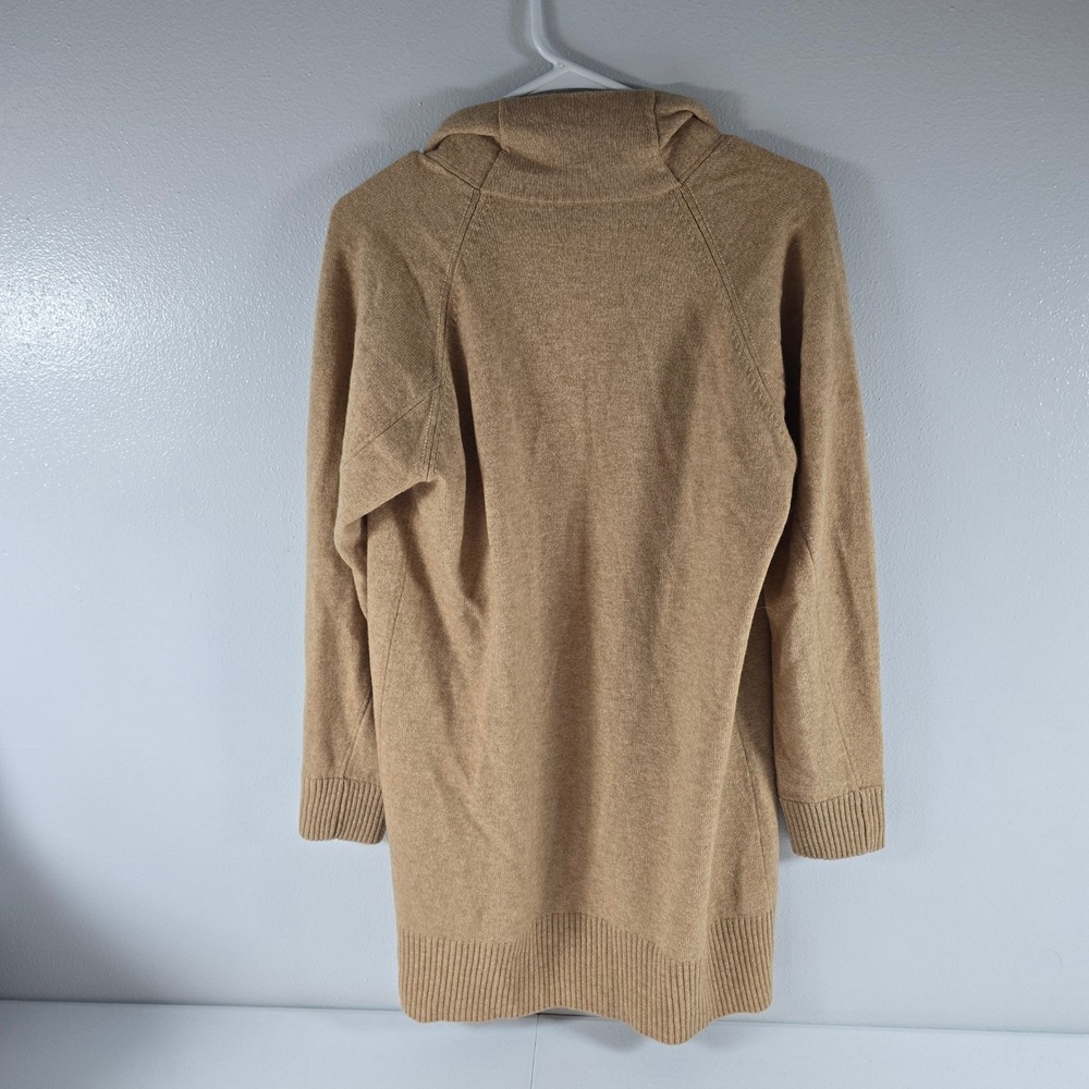 Vince Wool Cashmere Open Front Cardigan Camel Tan Shawl Collar Medium RN106730 - Picture 2 of 7